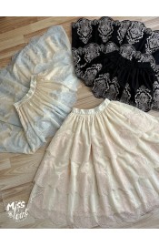 Miss Point Point Garden Embroidered 3-Tier Skirt(Reservation/3 Colours/Full Payment Without Shipping)